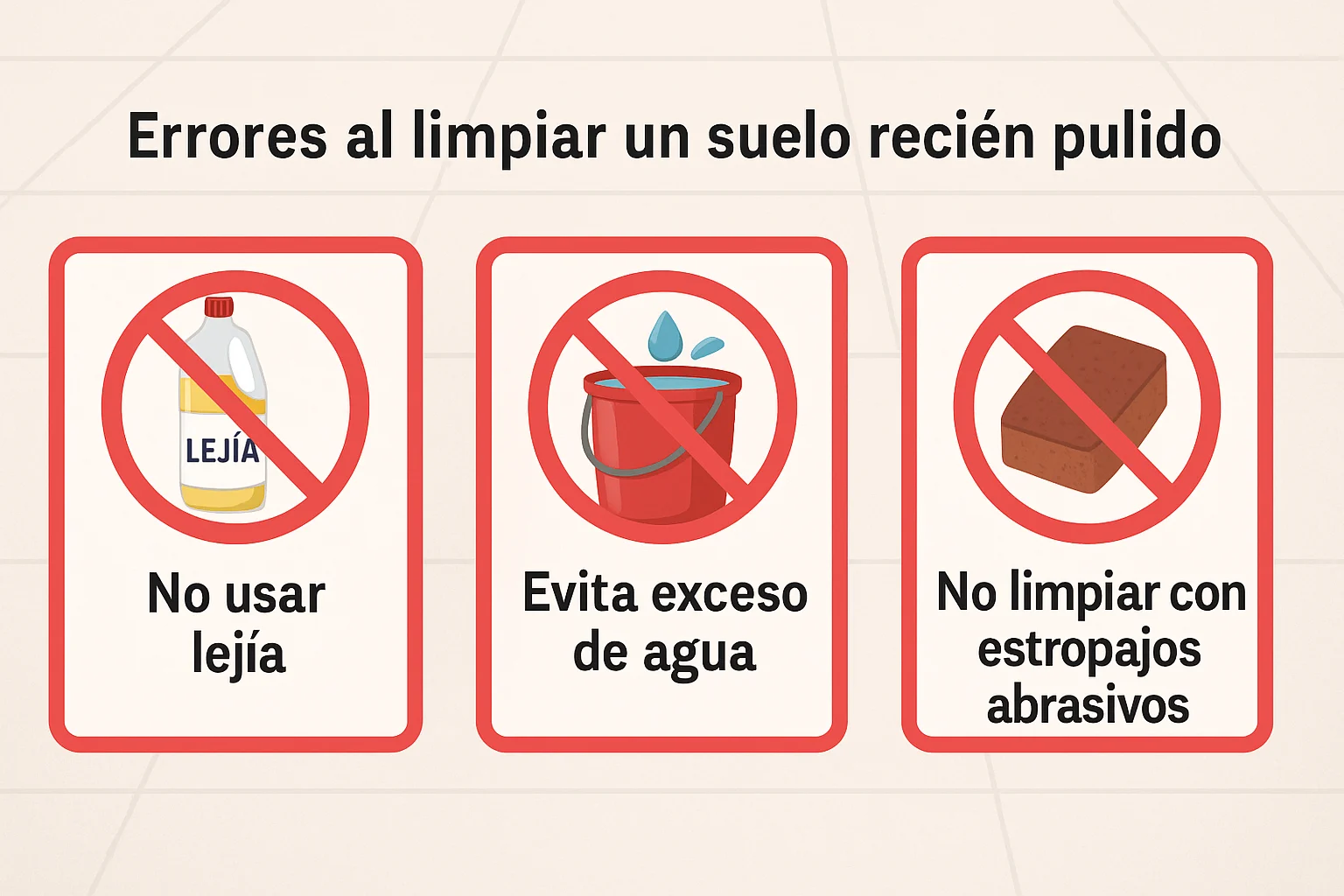 Errores a limpiar un suelo recien pulido