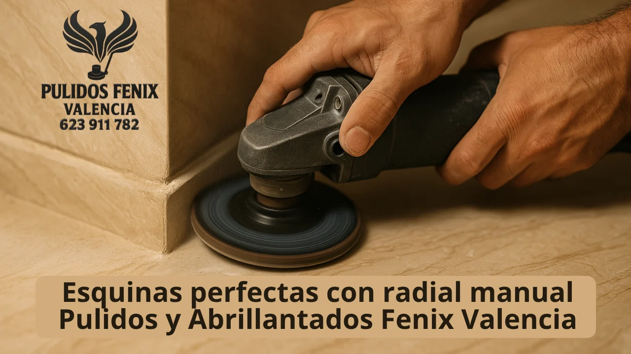 Esquinas perfectas con radial manual Pulidos y Abrillantados Fenix Valencia