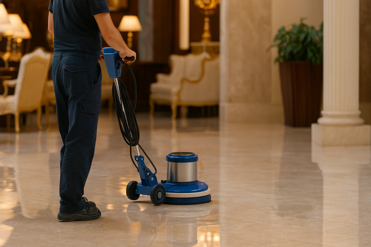 abrillantado de suelo con maquina en Valencia