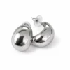 pendientes Nara acero inoxidable y plateado diseño gota fondo blanco