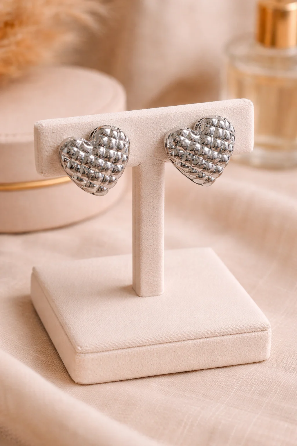 pendientes love patrix plateados corazón estilo elegante