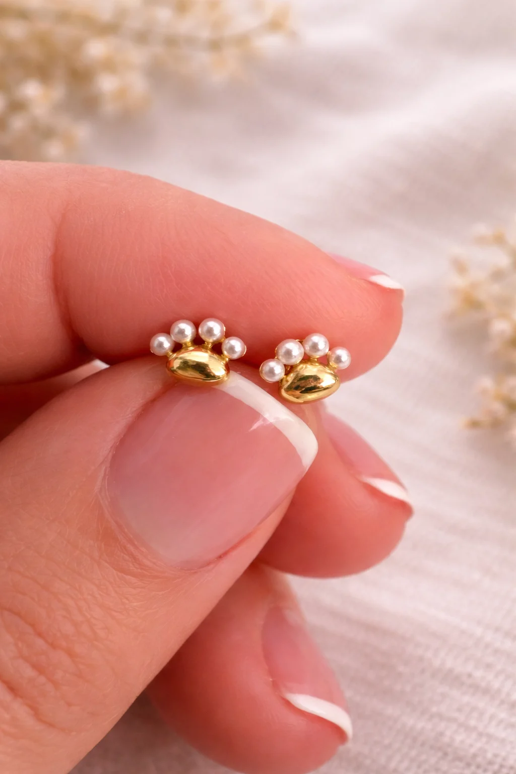 Pendientes Mini Huella Oro - Imagen 2