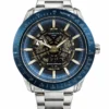 Reloj automático Martyn Line Horizon Blue con esfera skeleton y correa de acero inoxidable