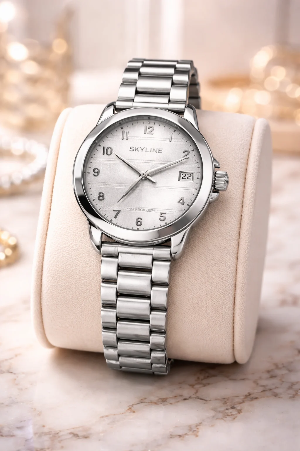 reloj Skyline Línea Steel acero inoxidable escaparate elegante