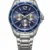 reloj skyline prestige steel con esfera azul y pulsera de acero inoxidable