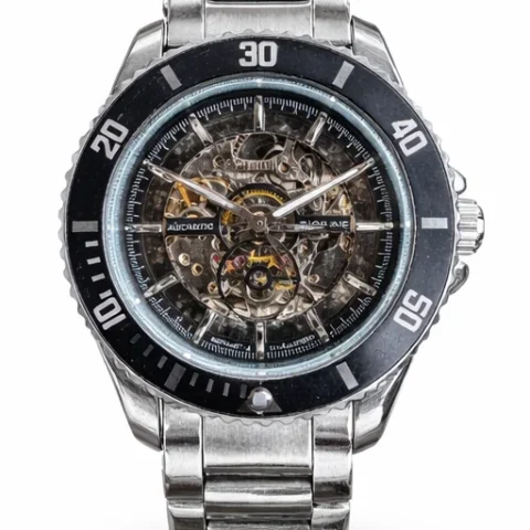 Reloj automático Skyline Zénith de acero inoxidable con mecanismo visible para hombre